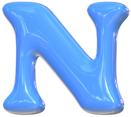 N cute 3D alphabet kawaii and colorful letters