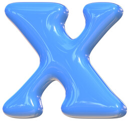 X cute 3D alphabet kawaii and colorful letters