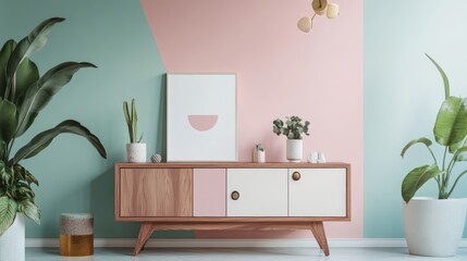 Modern Childcare Poster Mockup with Scandinavian Style Decoration