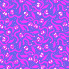 Halloween fruit monsters seamless cherry pattern for fabrics and linens 