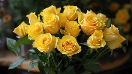 Obraz premium Stunning Bouquet of Yellow Roses