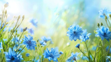 Spring background with blue flowers