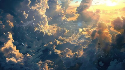 Obraz premium Sky Lights Peeking Through Clouds