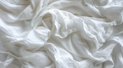 Obraz premium Slightly crumpled pure white cotton sheets