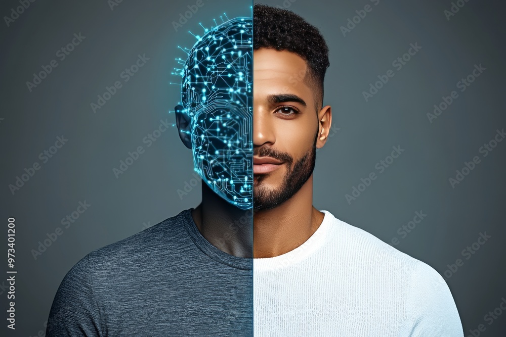 Poster cortical circuits electromechanical cortical modulation brain data and biofeedback man with split fa