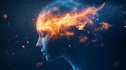 An Abstract Representation Capturing the Essence of Creativity Through Fiery Elements