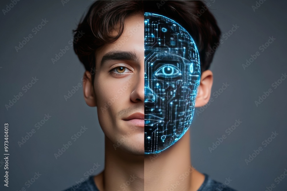 Poster photonic chip electromechanical robotic limb robotic control and molecular computation man with half