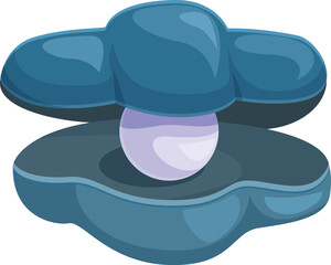 Blue opened shell with shining pearl inside is waiting to become a luxury jewelry