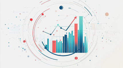 Fototapeta premium charts and graphs with statistics to innovative analyze business potential and forecast future development of companies growth.