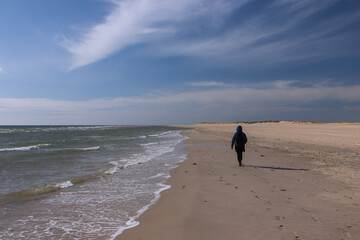 walking on the beach