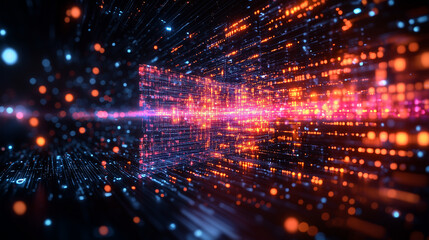 A visual representation of data encryption with files being transformed into indecipherable code as they travel through cyberspace.