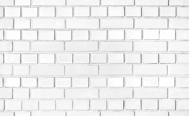 White brick wall seamless background texture image. White paint applied to block masonry surface. A modern interior and exterior and backdrop tile design. Built in English bond brickwork pattern.