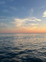 Obraz premium Sunset on the beach in the Italian riviera 