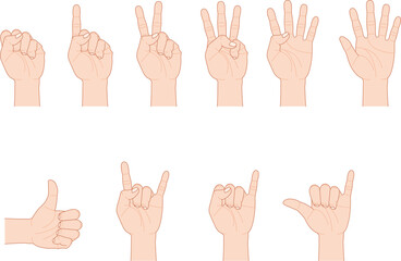 手のハンドサインセット