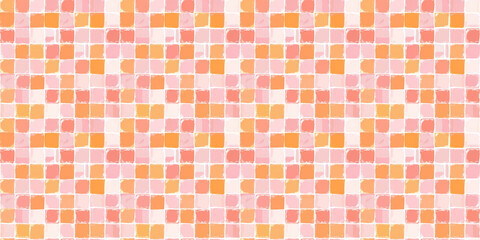 soft orange and light pink tiles seamless pattern, clean surface texture, white background