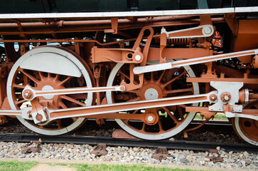 Drive part of a locomotive steam engine