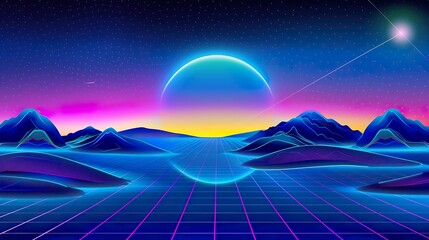 Abstract_futuristic_landscape_1980s_style._Vector_