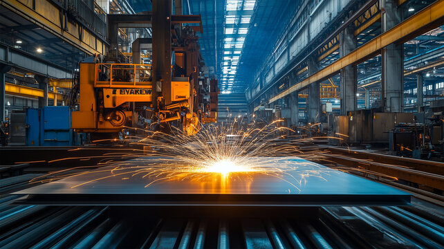 金属加工工場の作業風景