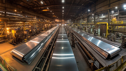 Naklejka premium ステンレス圧延工場の全景