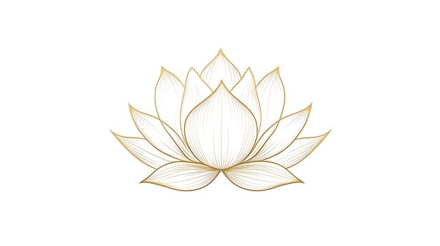 A delicate lotus flower in a simple, elegant vector design, with sharp details and clean lines, centered on a white background
