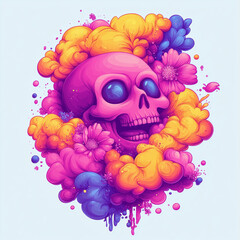 floral skull burst