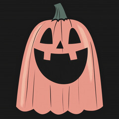 halloween jack-o-lantern face ghost