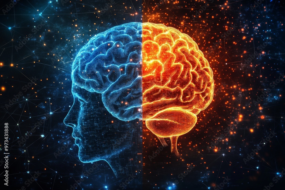 Aufkleber neuroarchitecture robotic cognition hybrid cognition mind machine interface and neuralscape vibrant 