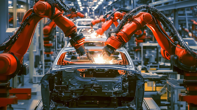 自動車製造工場の組立ライン