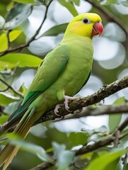 Obraz premium Yellow-headed Amazon Parrot Perched on a Branch