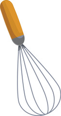 Whisk with a wooden handle for mixing ingredients while cooking and baking