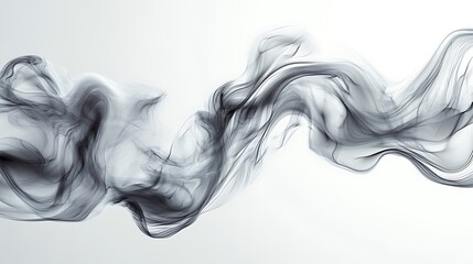 Fototapeta premium Abstract black smoke swirl design on white background