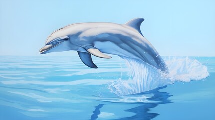 Naklejka premium dolphin jumping in the water