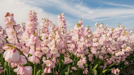 Spring flowers background with pink blossom