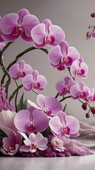 Fototapeta premium Pink orchids flowers background design