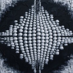 Obraz premium Abstract painting with white round brush strokes on black