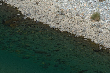 The pristine Ramganga riverbed viewed from a high viewpoint at Dhikala zone of Jim Corbett National Park, Uttarakhand, India