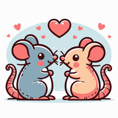 Beautiful little animals in love