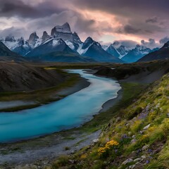 Fototapeta premium Mountains landscape. Beauty nature background