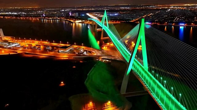  flight above suspension bridge, City of Riyad 