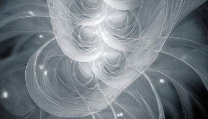 3D Rendering of White Shiny Spheres Floating Amidst Abstract Neon Lines, Glowing in a Futuristic Airy Space with Surreal Lighting and Vibrant Colors