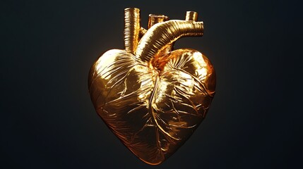 Golden Human Heart Anatomy
