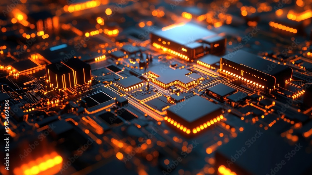 Poster 3d rendering of a computer network system