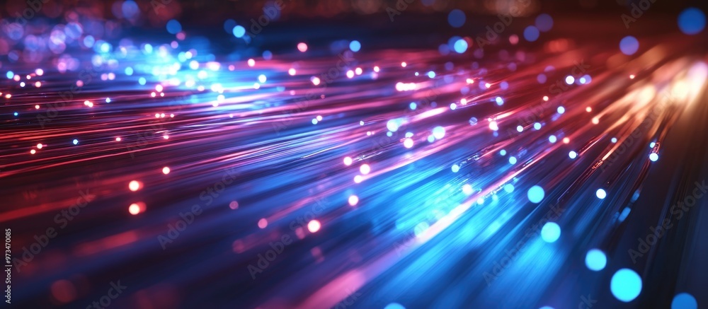 Poster fibre optics transmitting data to computer devices