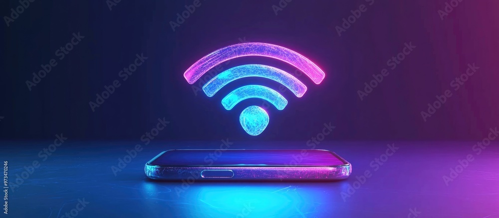 Poster wifi connectivity concept individual using smartphone for communication social networking business c