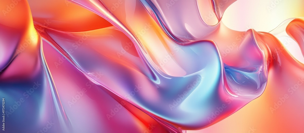 Poster colorful abstract background with fluid shapes and smooth gradients creating a vibrant and dynamic v