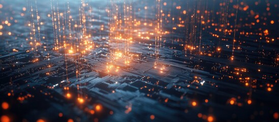 Abstract background showcasing computer technology and visual network connections