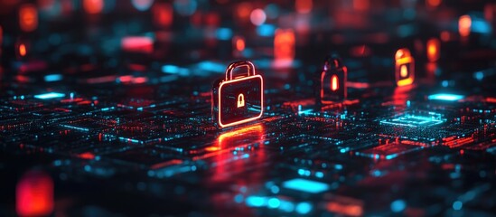Digital illustration depicting a background focused on internet security and safety concepts