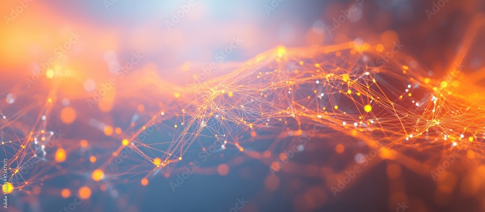 Poster abstract digital connected lines concept background rendered in 3d