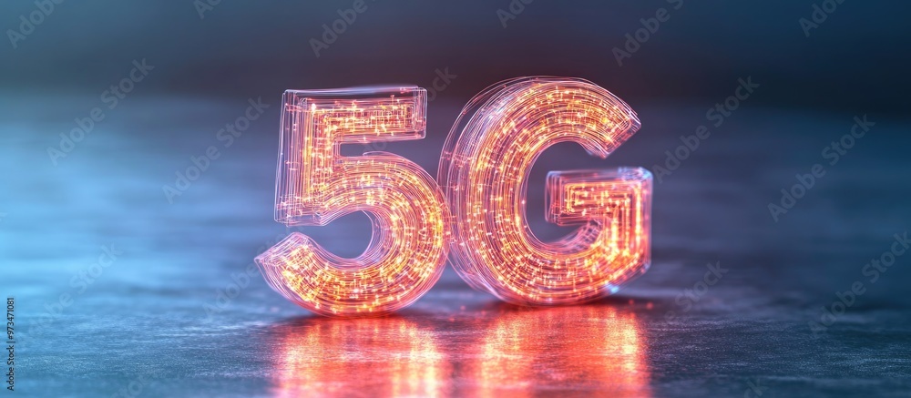 Poster 5g internet connection technology concept global community and network connectivity mobile data and 