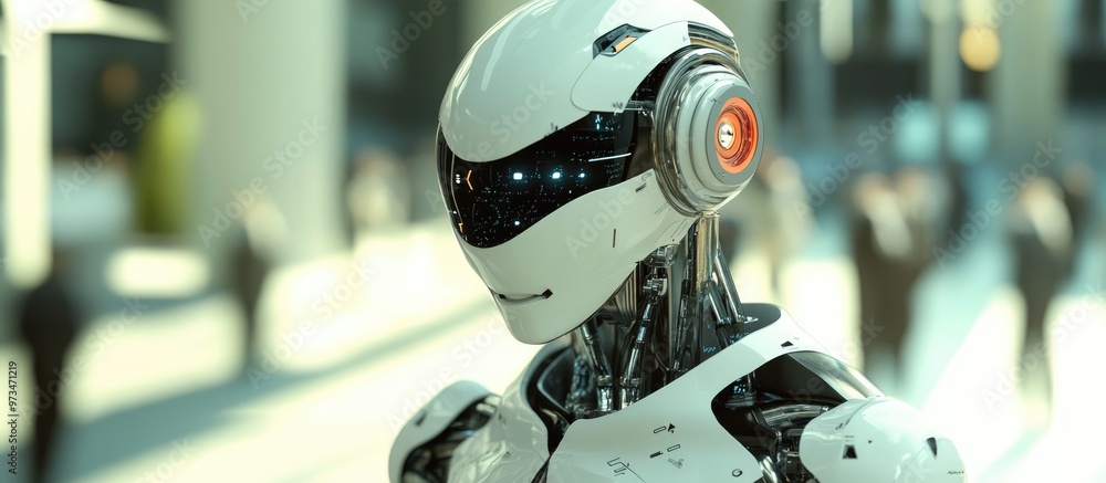 Poster 3d rendering of a robot model